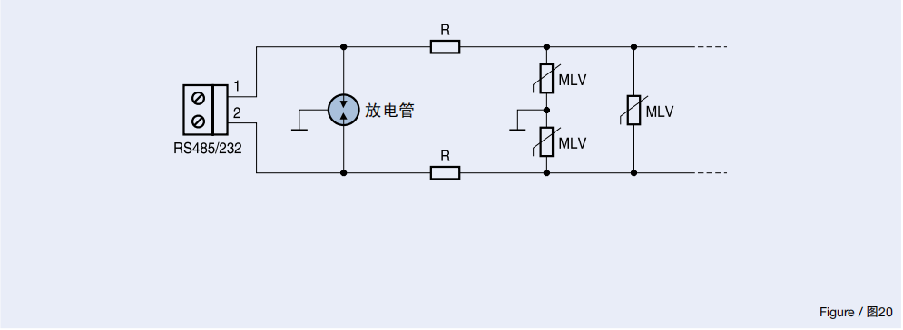 气体放电管在RS485数据线接口中的保护