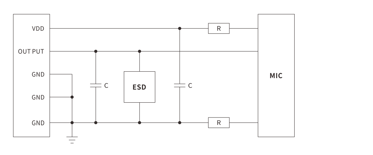 Static protection scheme for MIC interface